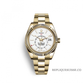 Rolex Sky-Dweller or jaune 18 ct M326938-0005 cadran blanc