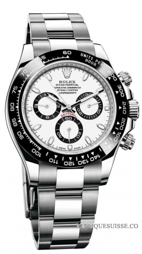 Réplique Rolex Cosmograph Daytona 116500 Blanc Dial Oyster de acier inoxidable [116500WSO]