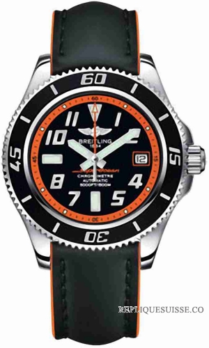 Breitling Superocean 42 Inoxydable acier cuir noir Oran Montre Réplique