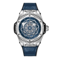 Réplique Hublot Big Bang One Click Sang Bleu Acier Bleu Diamants