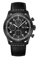 Copie Montre Breitling Navitimer 8 Chronographe Blacksteel Bracelet cuir noir M13314101B1X1