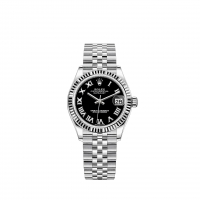 Rolex Datejust 31 Rolesor blanc cadran noir brillant