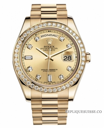 Réplique Rolex Day Date II President jaune or Chamapgne cadran 218348 CHD 218348 CHDP