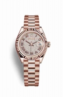 Copie Montre Rolex Datejust 28 or Everose 18 carats 279175 cadran pave de diamants m279175-0023