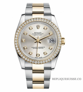 Réplique Rolex Datejust en acier et or jaune d\'or cadran argent 116243 SDO