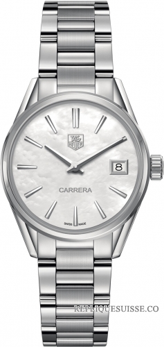 TAG Heuer Réplique Carrera blanc Mere de Pearl Dial Dame Quartz Montre WAR1311.BA0778