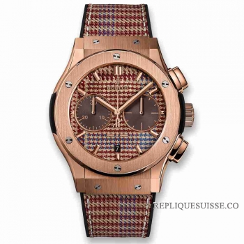 Copie Montre Hublot Classic Fusion Chronographe Italia Independant Prince-De-Galles Roi Or 45mm 521.OX.2709.NR.ITI18