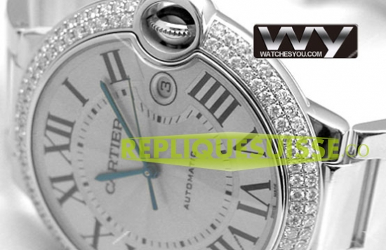Cartier Ballon Bleu De Diamants Automatique WE9009Z3 Montre Réplique - Cliquez sur l'image pour la fermer