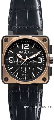 Bell & Ross BR 01-94 rose Or&CARBON Chronographee Montre Réplique