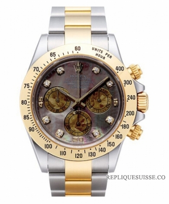 Réplique Rolex Daytona en acier et or fonce cadran MOP 116523 DKYM