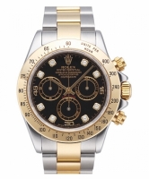 Réplique Rolex Daytona en acier et cadran or noir 116523 BKD