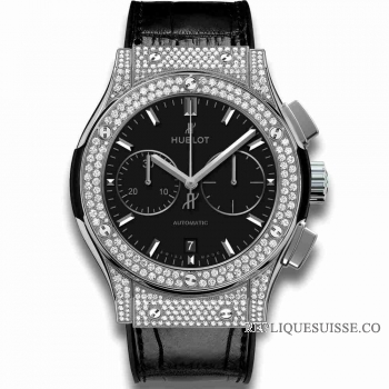 Copie Montre Hublot Chronographe Titanium Pave 45mm Classic Fusion Diamond Montre 521.NX.1171.LR.1704