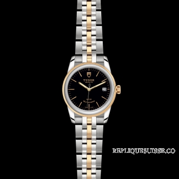 Tudor Glamour Date 36 Acier inoxydable / Or jaune / Champagne / Bracelet m55003-0007