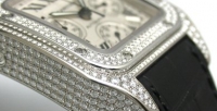 Cartier Santos 100 XL Diamants Or Chronographe WM500651 Montre Réplique