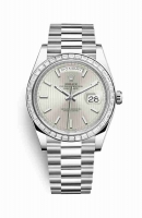 Copie Montre Rolex Day-Date 40 Platinum 228396TBR Motif a rayures argentees Cadran m228396tbr-0022