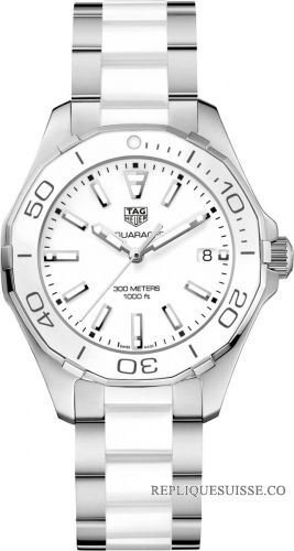 Copie Montre Tag Heuer Aquaracer cadran blanc Mesdames WAY131B.BA0914