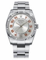 Réplique Rolex Air-King Blanc or Fluted Bezel argent concentric cadran 11 114234 SCAO