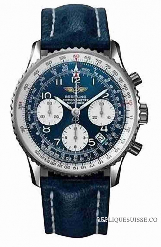 Breitling Navitimer bleu cuir bleu Analog Dial A2332212 Montre Réplique