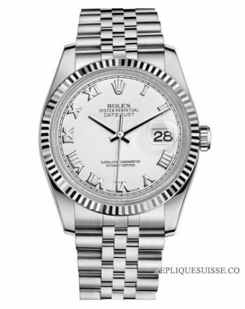 Réplique Rolex Datejust 36mm acier cadran blanc Jubile Bracelet 116234 WRJ