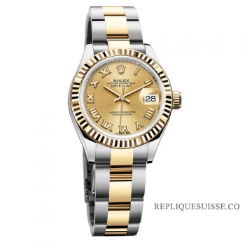 Réplique Rolex Datejust Madame Montre de plata 279173 et acier 18K Or jaune jubileo Montre