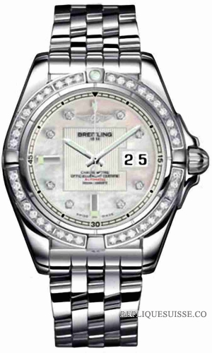 Breitling Galactic 41 Inoxydable acier Diamant Bezel A493 Montre Réplique