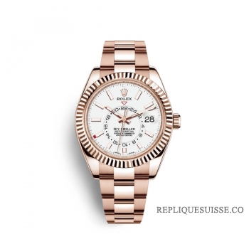 Rolex Sky-Dweller or Everose 18 ct M326935-0005 cadran blanc