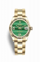 Copie Montre Rolex Datejust 31 or jaune 18 carats 278278 Malachite diamants ensemble Cadran m278278-0003