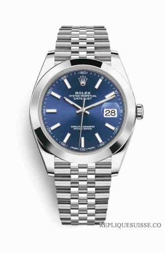 Copie Montre Rolex Datejust 41 Oystersteel 126300 bleu cadran m126300-0002