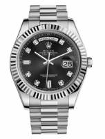 Réplique Rolex Day Date II President Blanc or noir cadran 218239 BKDP Mon 218239 BKDP