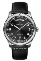 Copie Montre Breitling Navitimer 8 jours et date bracelet en cuir cadran noir A45330101B1X1