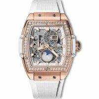 Copie Montre Hublot Spirit Of Big Bang Moonphase Roi Or Blanc Diamants 42mm 647.OE.2080.RW.1204