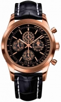 Breitling Transocean Chronographe QP noir Strap avec Deployant Montre Réplique