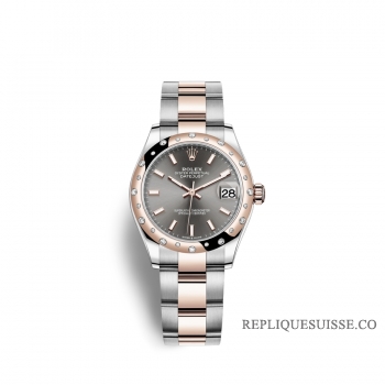 Rolex Datejust 31 Oystersteel or Everose 18 ct M278341RBR-0017 cadran rhodium fonce