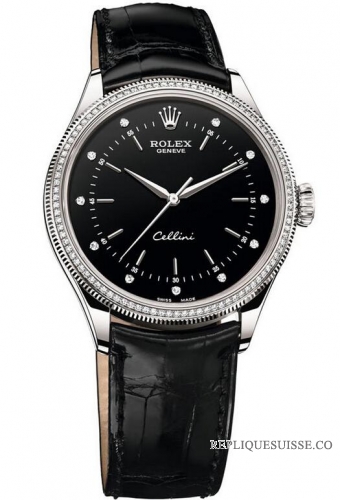 Rolex Cellini Time 18ct Or blanc 50609 RBR Montre Réplique