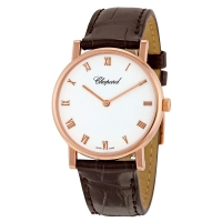 Chopard Classic Cadran blanc Or rose Alligator Cuir montres pour dames 163154-5001DBR