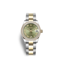 Rolex Datejust 31 Oystersteel or jaune 18 ct M278383RBR-0015 Vert olive sertie de diamants Cadran