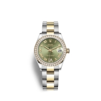 Rolex Datejust 31 Oystersteel or jaune 18 ct M278383RBR-0015 Vert olive sertie de diamants Cadran