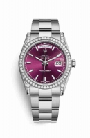 Copie Montre Rolex Day-Date 36 Cosses en or blanc 18 carats serties de diamants 118389 Cherry Cadran m118389-0126