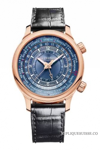 Copie Montre Chopard L.U.C Time Traveller Une edition limitee en or rose 18 carats 161942-5003