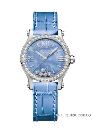 Copie Montre Chopard Happy Spot Acier Inoxydable Nacre et Diamants 278573-3010