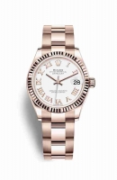 Copie Montre Rolex Datejust 31 18 ct Everose or 278275 cadran blanc m278275-0018