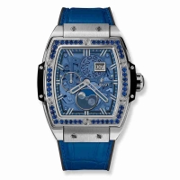 Copie Montre Hublot Spirit Of Big Bang Moonphase Titane Bleu fonce 42mm 647.NX.5171.LR.1201