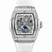 Copie Montre Hublot Spirit Of Big Bang Moonphase Titane Blanc Diamants 42mm 647.NE.2070.RW.1204