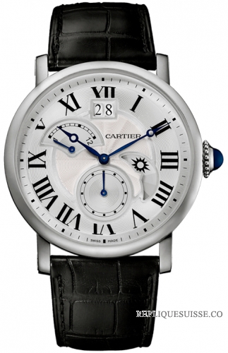 Cartier Rotonde de Cartier second fuseau horaire Jour/nuit Acier W1556368 Montre Réplique