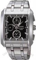 Seiko Alarm Chronographe acier noir Hommes SNA769 Montre Réplique