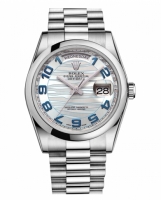 Rolex Day Date Platinum Glacier Bleu wave cadran 118206 GLAWAP