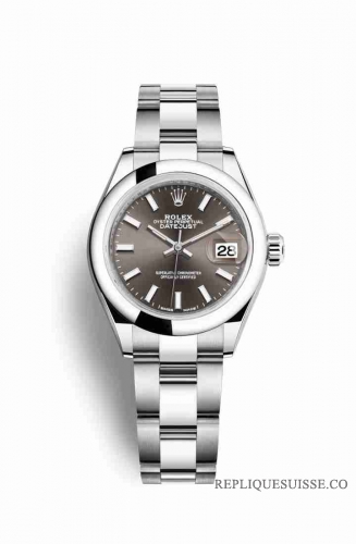 Copie Montre Rolex Datejust 28 Oystersteel Gris fonce Cadran m279160-0010