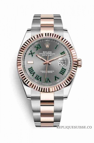 Copie Montre Rolex Datejust 41 Everose Roles ou Oystersteel 18 ct Everose or 126331 Slate Cadran m126331-0015