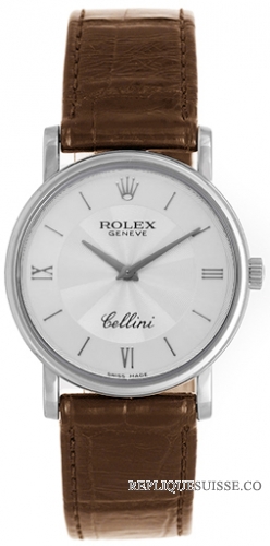 Rolex Cellini Womens 32mm 18k or blanc manuel vent Réplique de luxe montre 5115/9