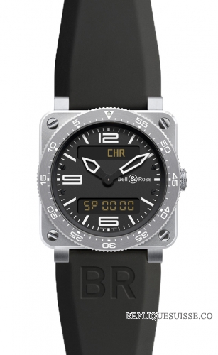 Bell & Ross BR 03 TYPE AVIATION STEEL Type Aviation Quartz 42mm des hommes Montre Réplique